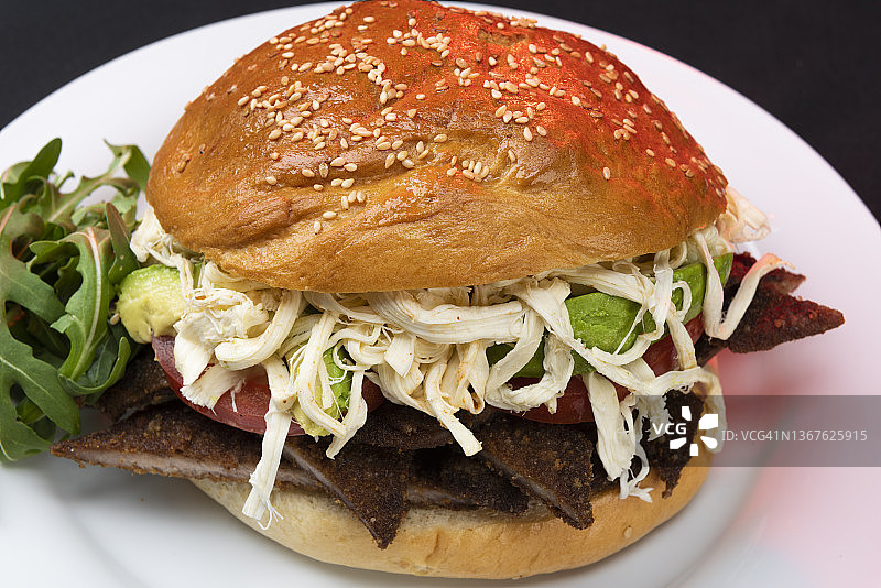 来自普埃布拉的墨西哥美食Cemita Poblana图片素材