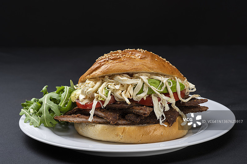 来自普埃布拉的墨西哥美食Cemita Poblana图片素材