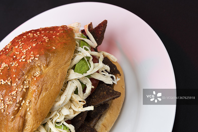 来自普埃布拉的墨西哥美食Cemita Poblana图片素材