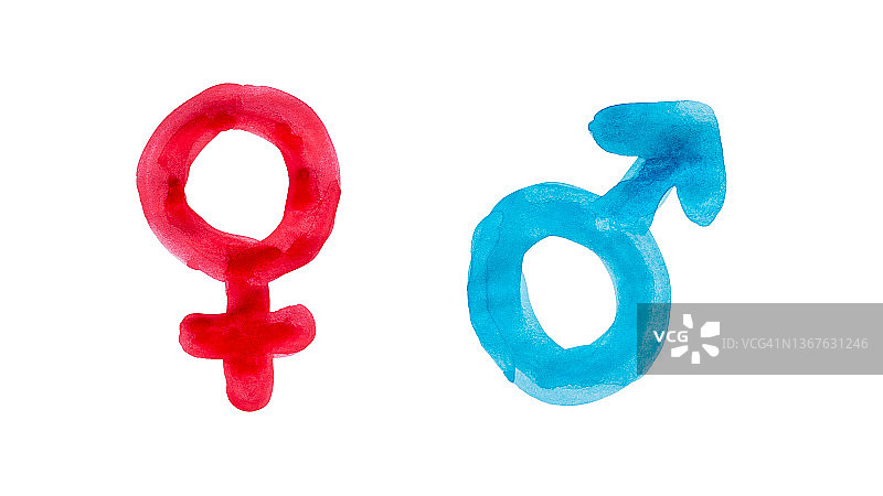 白色背景上的性别符号图片素材
