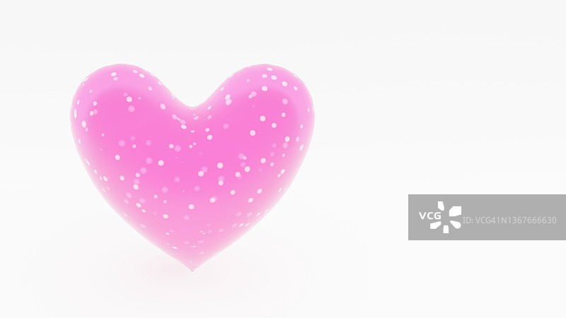 白色背景上的粉色光面心形图片素材