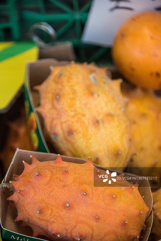 水果店出售的角瓜图片素材