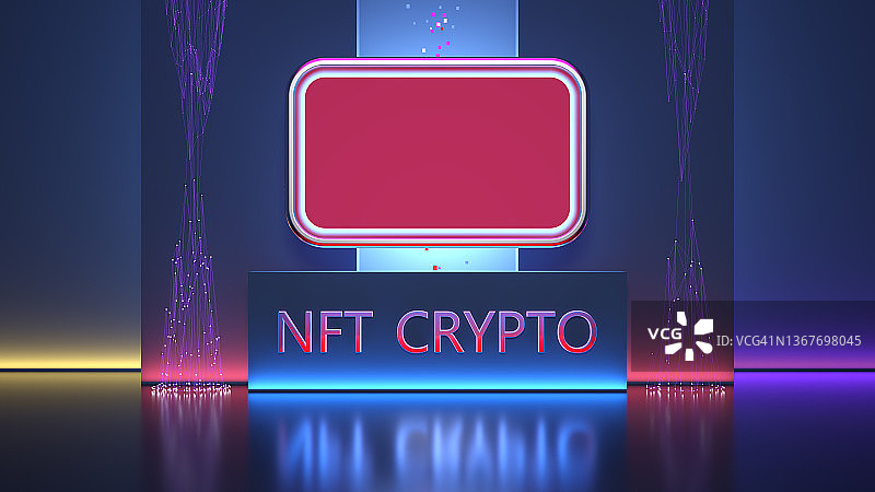 NFT加密艺术，非同质化代币数字概念图片素材