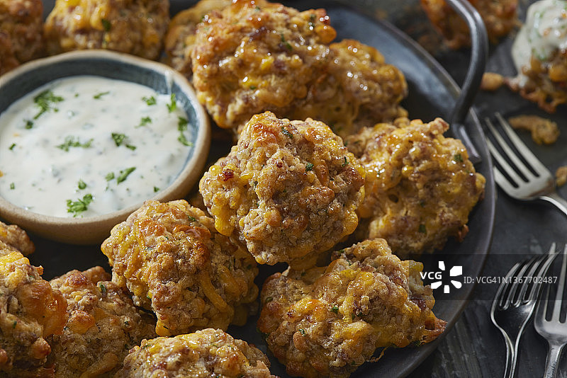 切达奶酪香肠饼干图片素材