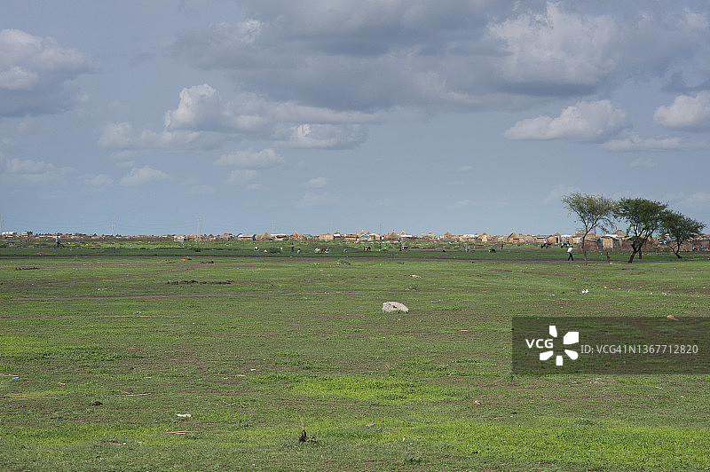 南苏丹的风景：上尼罗州伦克附近的阿巴约克营地图片素材