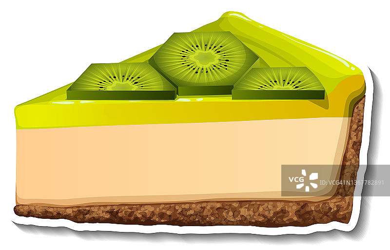 卡通风格的猕猴桃芝士蛋糕图片素材