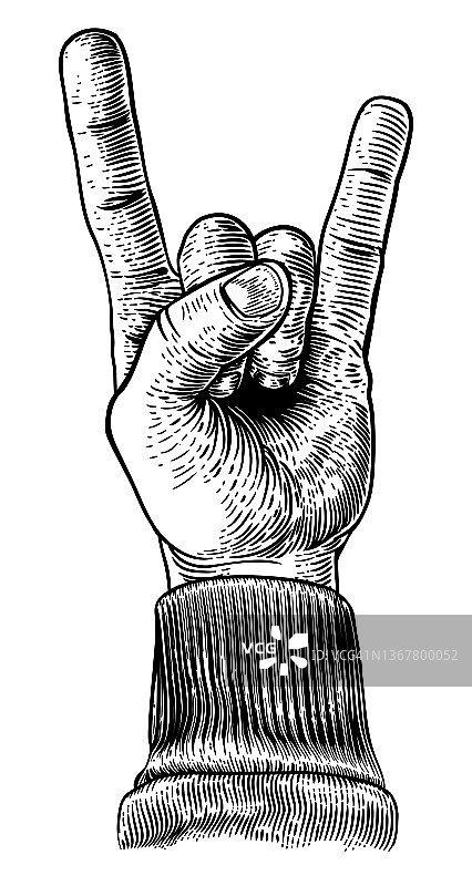 重金属摇滚音乐手势图片素材