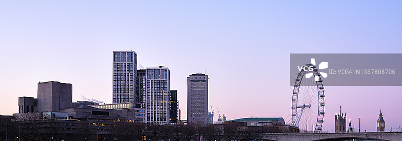 伦敦泰晤士河南岸城市全景图片素材