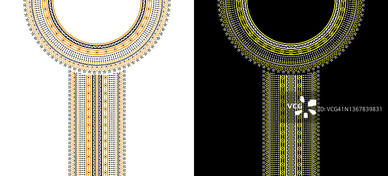 民族风领口设计矢量图图片素材