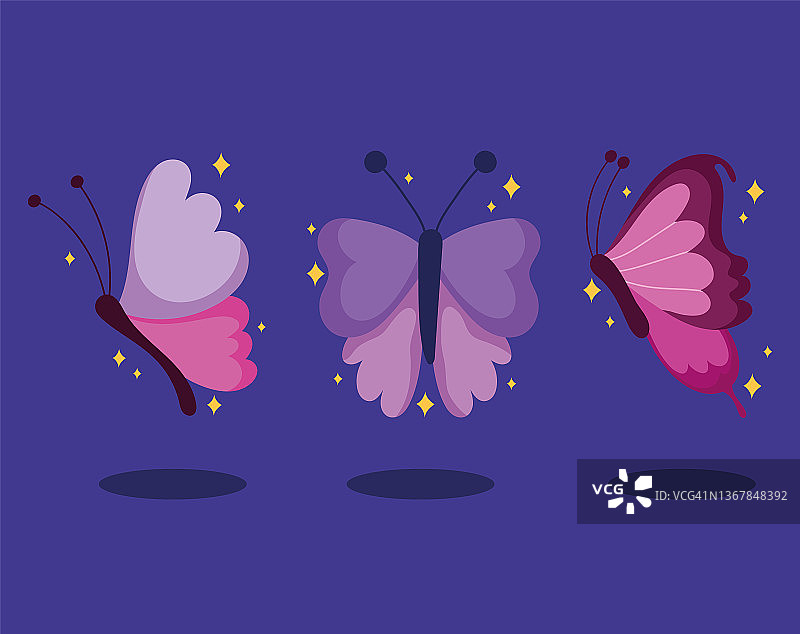 蝴蝶卡通图标图片素材