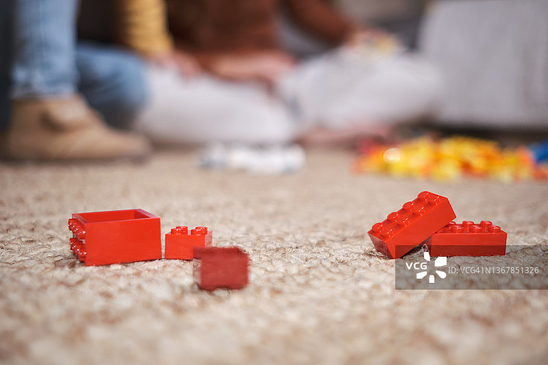 彩色玩具积木的俯视图图片素材