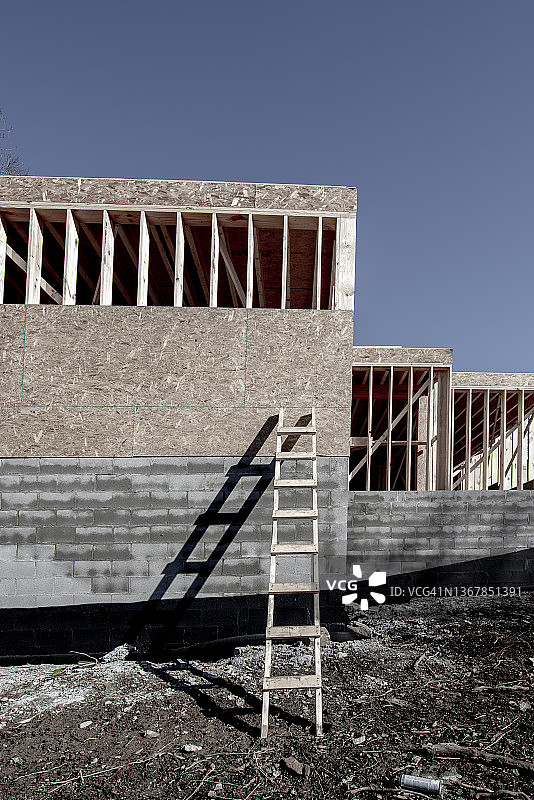 建筑工地与梯子图片素材