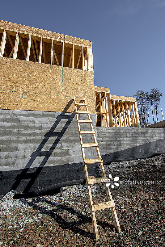 建筑工地与梯子图片素材