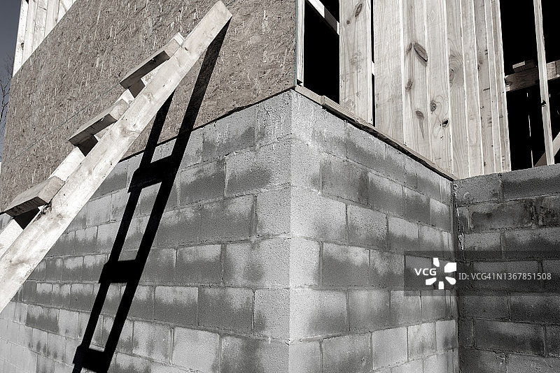 建筑工地与梯子图片素材