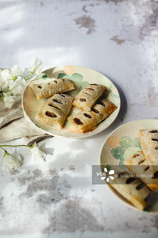 苹果肉桂果酱馅料蛋糕图片素材