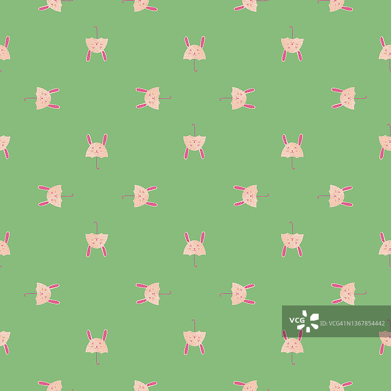 雨伞兔子无缝图案背景图片素材