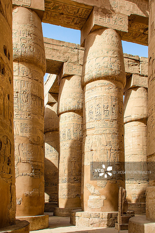 埃及卢克索卡纳克神庙多柱厅图片素材