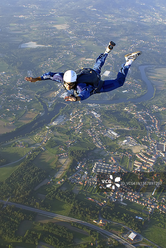 跳伞者箱式姿势图片素材