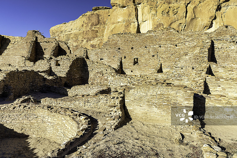 新墨西哥州查科文化国家历史公园的普韦布洛博尼托图片素材