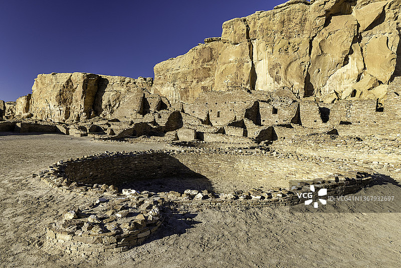 新墨西哥州查科文化国家历史公园的普韦布洛博尼托图片素材