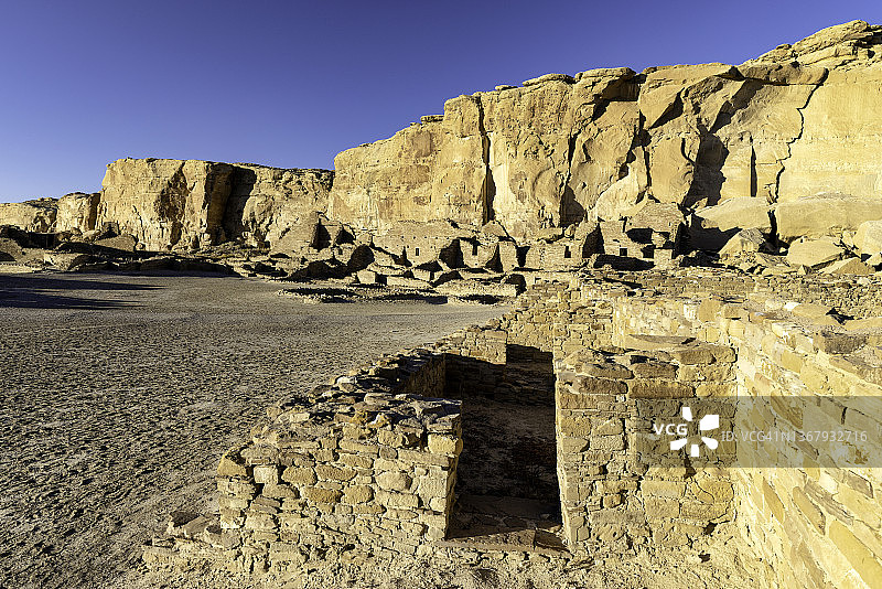 新墨西哥州查科文化国家历史公园的普韦布洛博尼托图片素材