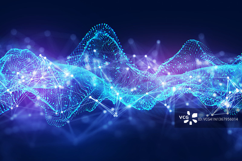 抽象数据波浪与网络图片素材