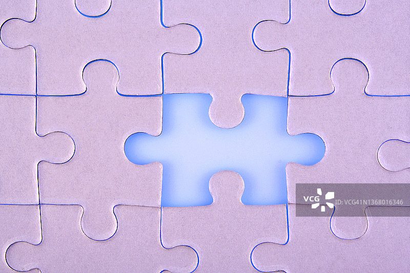 缺少一块的拼图特写图片素材