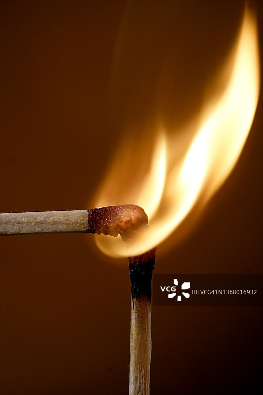 燃烧的火柴棍特写图片素材