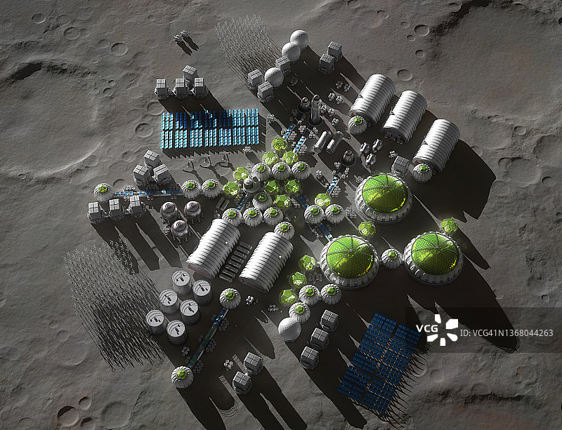 月球殖民地基础设施图片素材