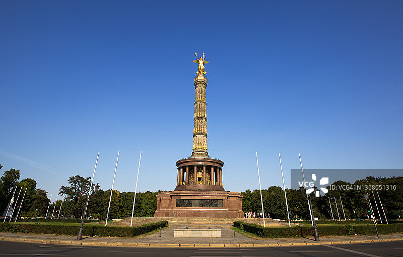 德国首都柏林的胜利纪念柱图片素材