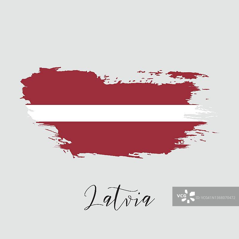 拉脱维亚水彩国家国旗矢量图标图片素材