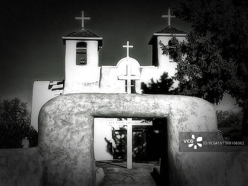 新墨西哥州兰乔德陶斯圣弗朗西斯科教堂图片素材