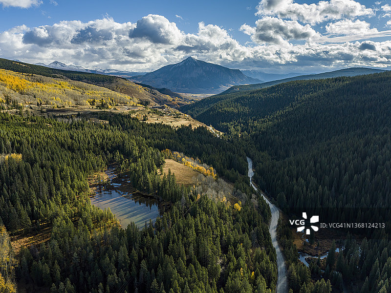 基布勒山口的秋季景色图片素材