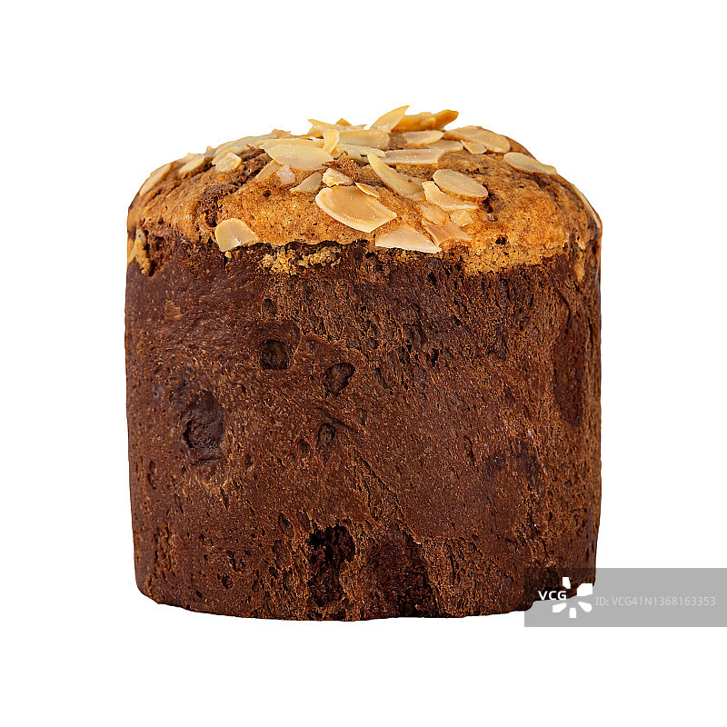 杏仁巧克力面包（白色背景）图片素材