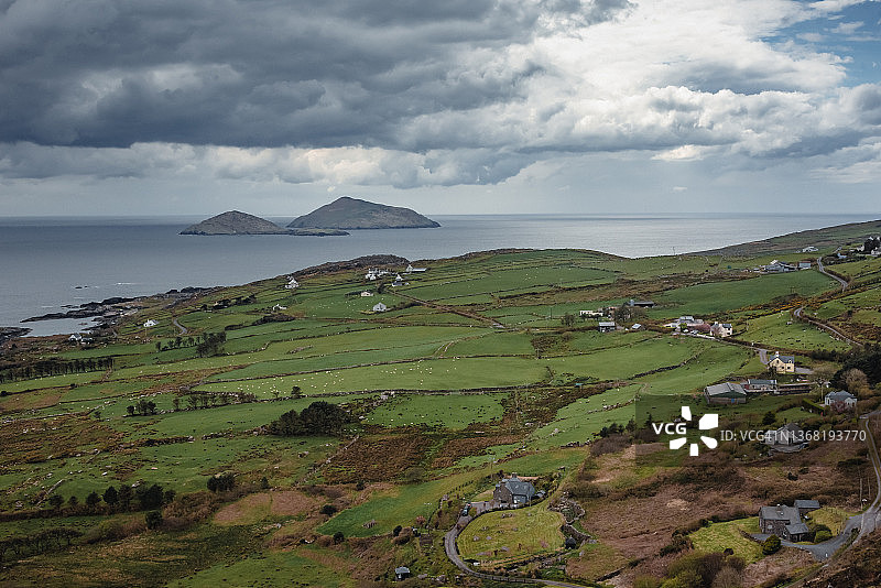 斯凯利格群岛附近的海景，爱尔兰凯里郡图片素材
