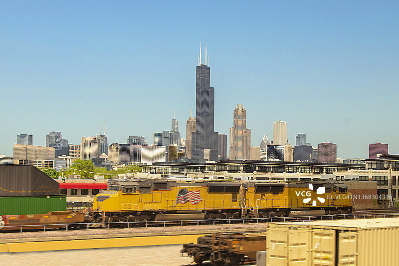 芝加哥与火车图片素材