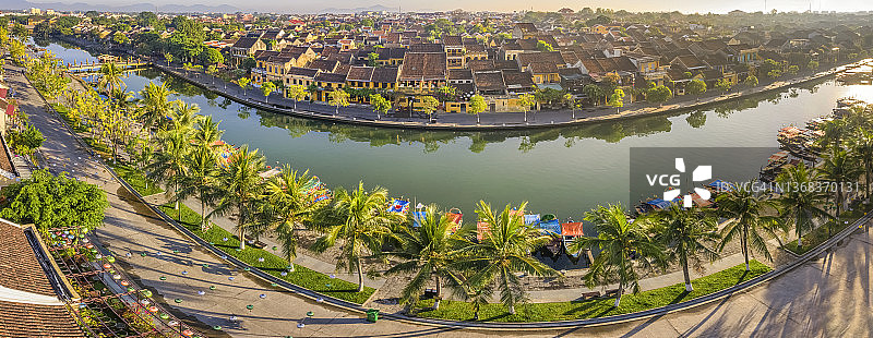 会安古镇的鸟瞰图图片素材