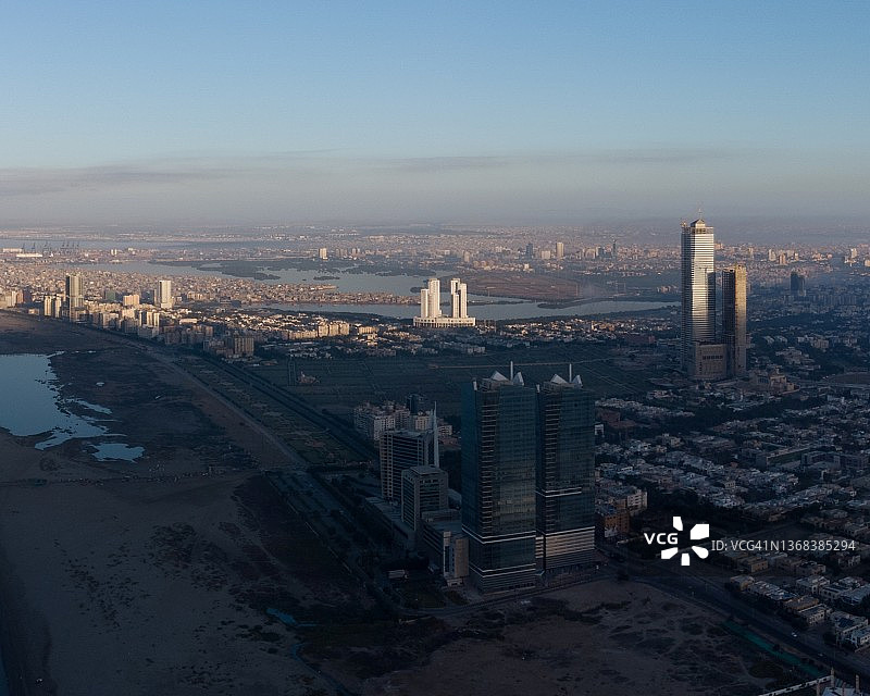 卡拉奇城市景观和地标航拍图片素材