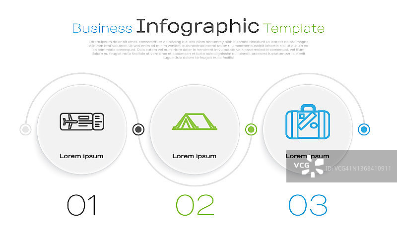 机票、帐篷和旅行箱图标矢量素材图片素材