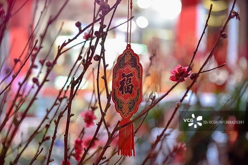 2022虎年春节福字桃树装饰售卖图片素材