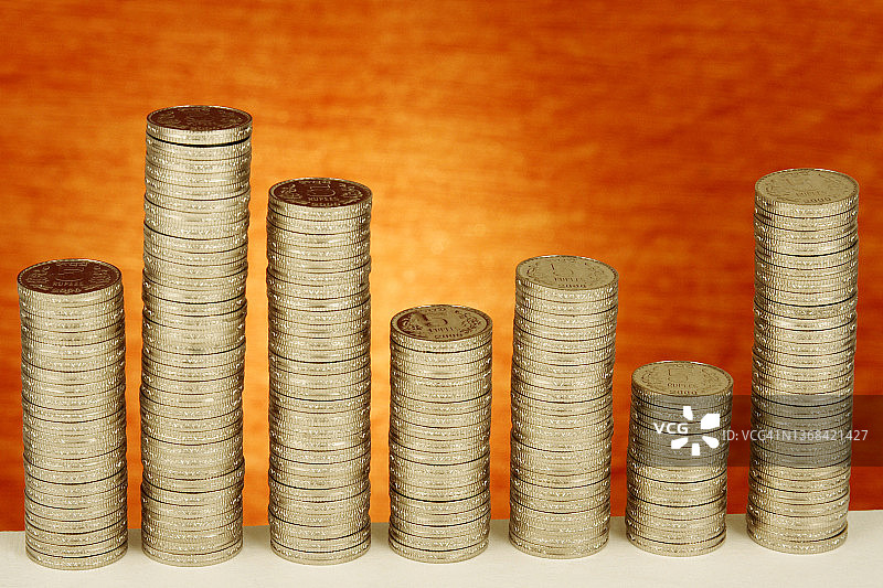 成堆的硬币（特写）图片素材