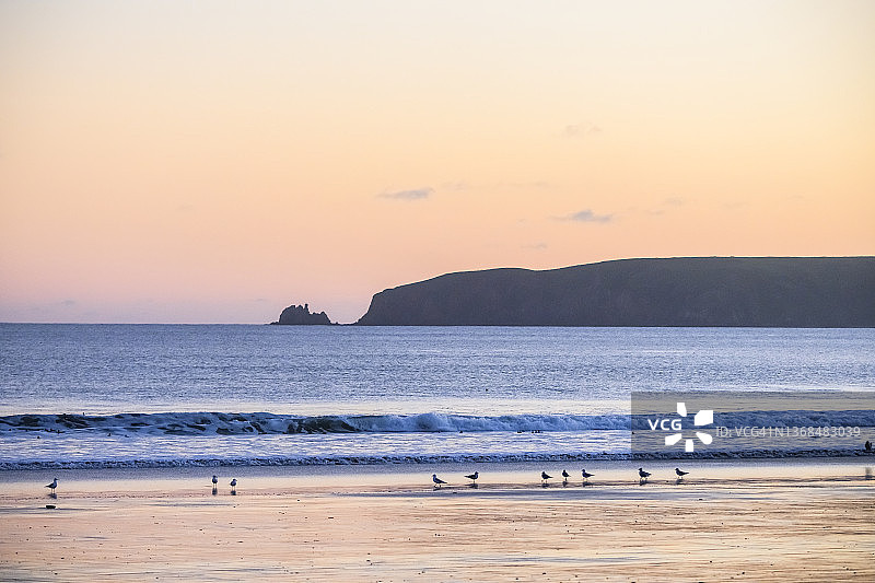 雷耶斯角国家海岸日落图片素材