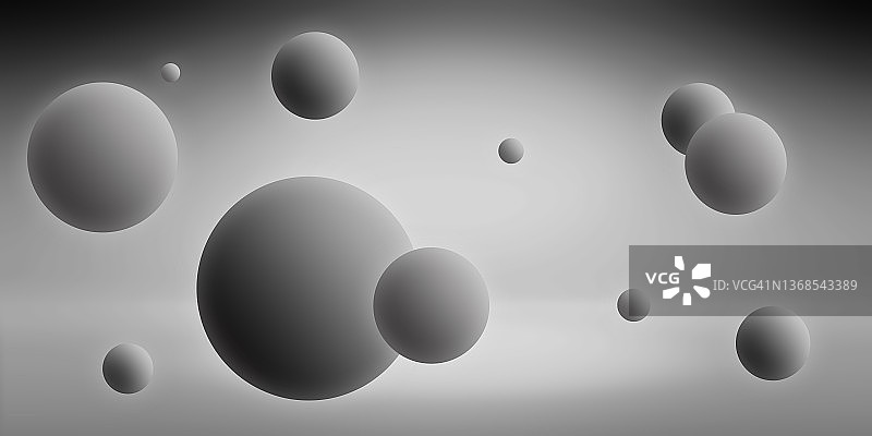 黑色背光背景上的深灰色球体图片素材