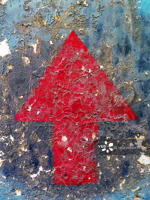 蒙特利尔墙上的红色箭头图片素材