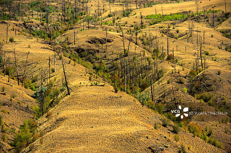 半沙漠气候中贫瘠的山坡图片素材