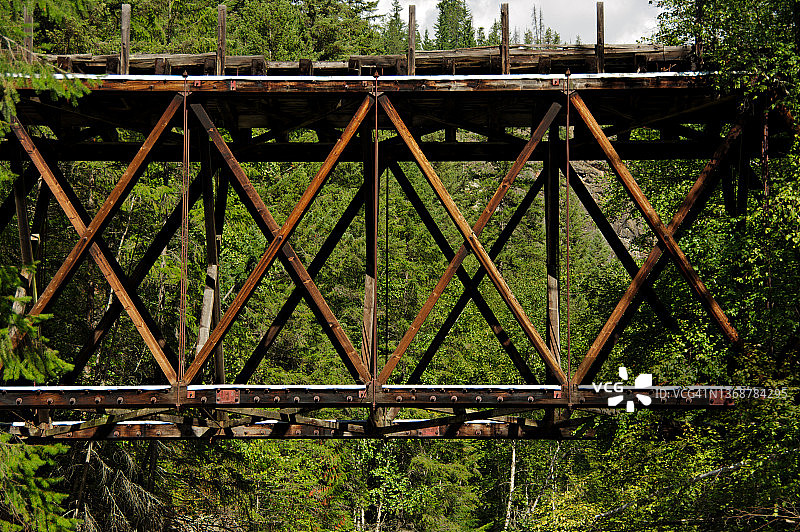 荒野中被遗弃的桥梁图片素材
