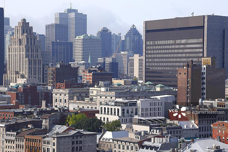 从摩天轮上俯瞰加拿大魁北克省蒙特利尔图片素材