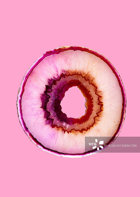 玛瑙切片样本的微观照片图片素材