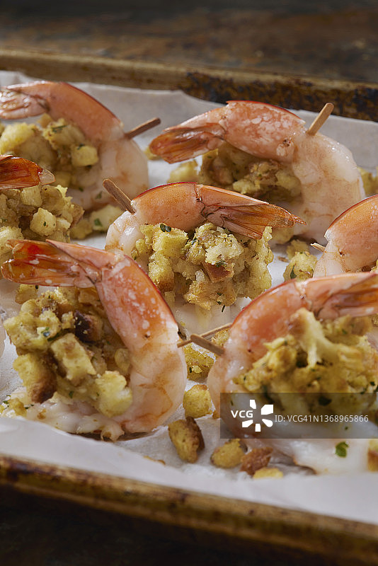 酿馅虾仁开胃菜图片素材