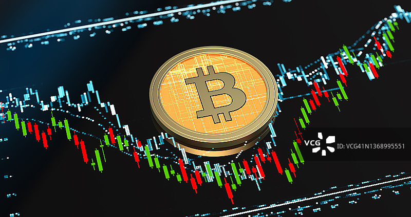 比特币加密货币趋势图表图片素材